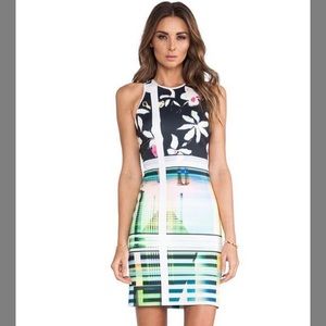 Clover Canyon Neoprene Sleeveless Floral Dress